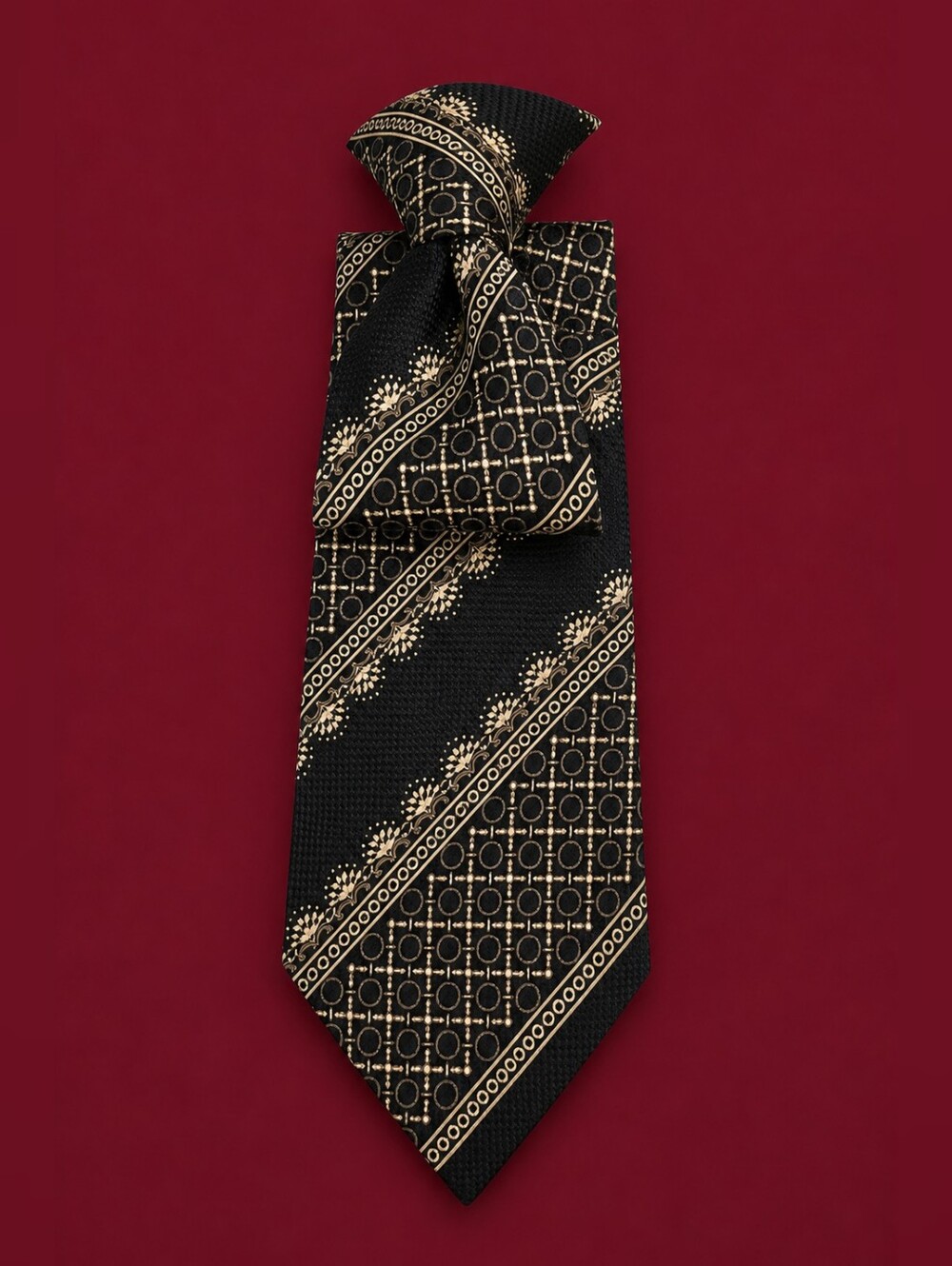 Vintage TITCHE'S Man Shop Dallas Navy Blue Patterned Men's Clip-on Tie